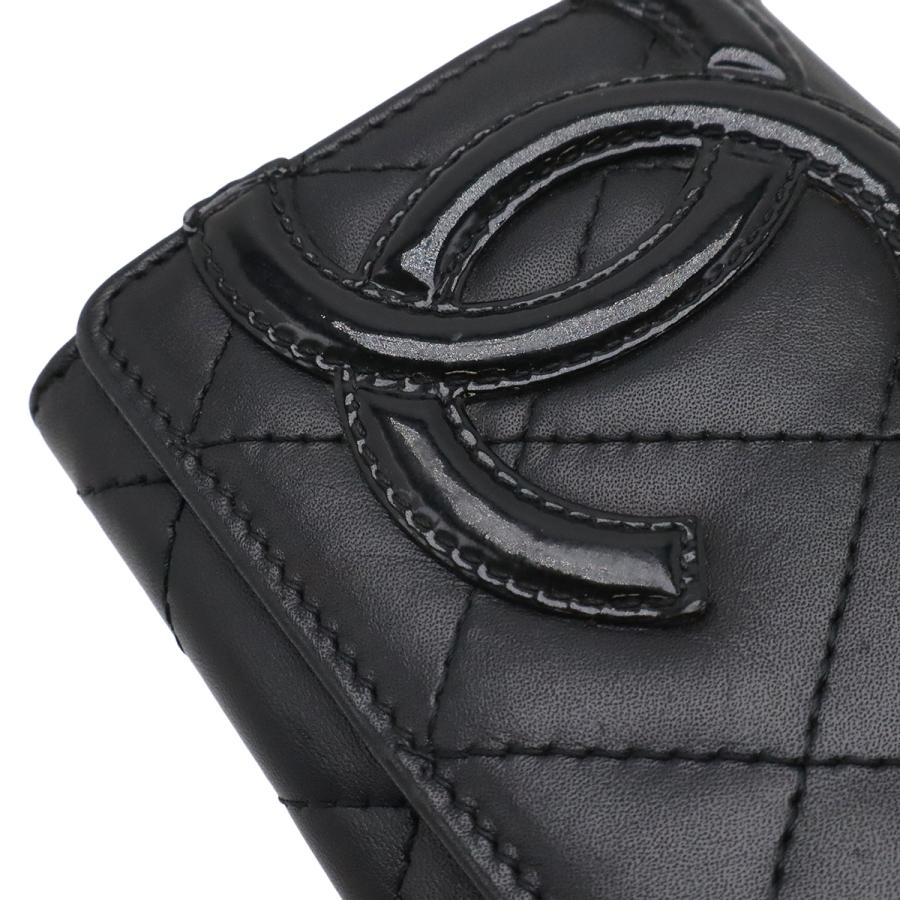 CHANEL シャネル カンボンライン ココマーク カードケース パスケース 名刺入れ カーフスキン レザー エナメル ブラック 黒 A50081 | CHANEL | 03