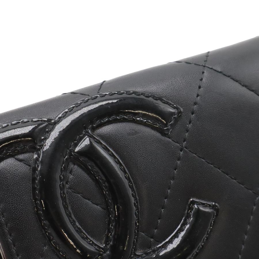 CHANEL シャネル カンボンライン ココマーク カードケース パスケース 名刺入れ カーフスキン レザー エナメル ブラック 黒 A50081 | CHANEL | 04