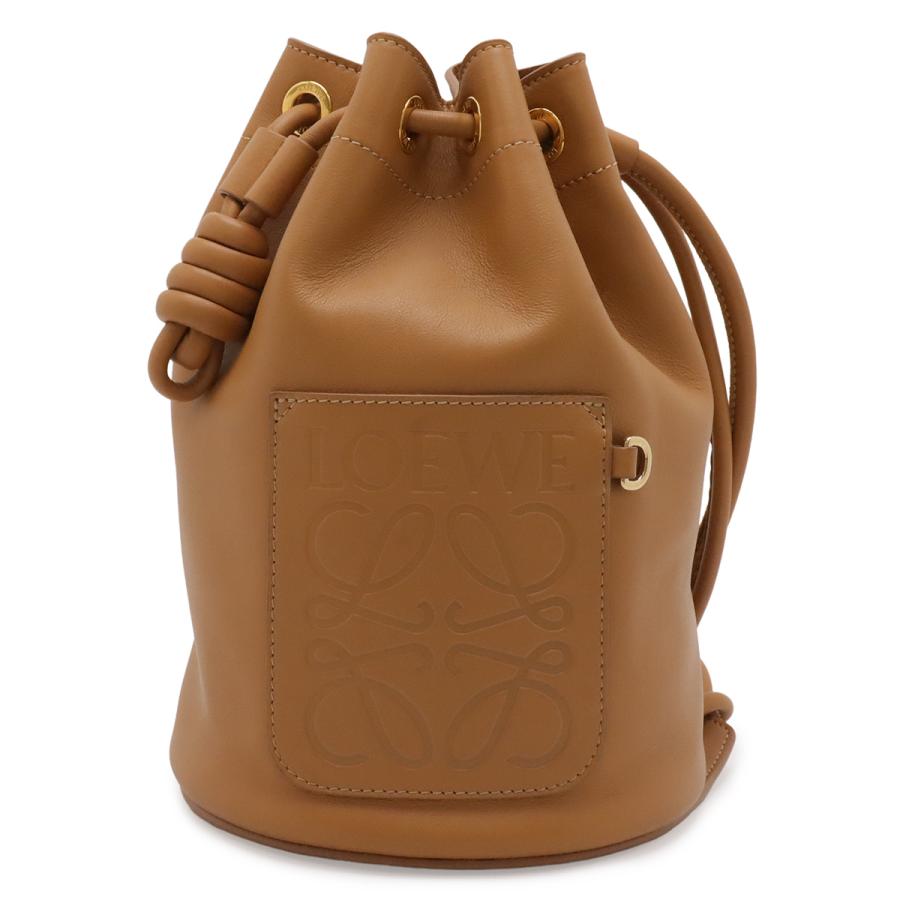 LOEWE ロエベ セーラーバッグ スモール ドローストリング バケットバッグ ショルダーバッグ 巾着型 レザー ウォームデザート ブラウン | LOEWE
