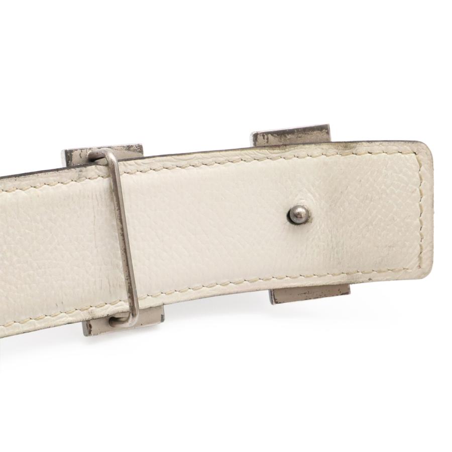 HERMES エルメス Hベルト Hバックル リバーシブル ボックスカーフ ヴォーエプソン レザー ブラック 黒 ホワイト 白 シルバー金具 #85 | HERMES | 03
