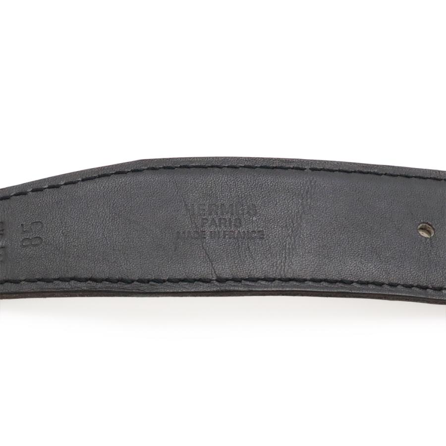 HERMES エルメス Hベルト Hバックル リバーシブル ボックスカーフ ヴォーエプソン レザー ブラック 黒 ホワイト 白 シルバー金具 #85 | HERMES | 08
