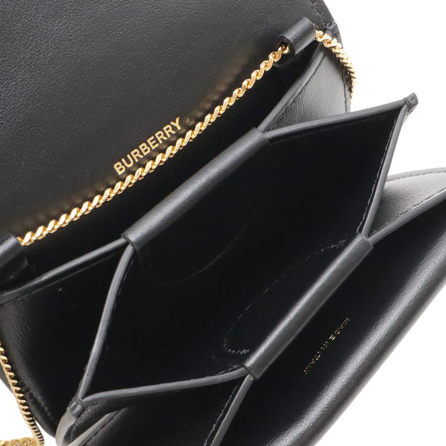 BURBERRY バーバリー TBロゴ チェーンウォレット コンパクトウォレット カードケース パスケース 名刺入れ レザー ブラック 黒 | BURBERRY | 05
