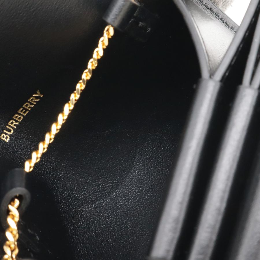 BURBERRY バーバリー TBロゴ チェーンウォレット コンパクトウォレット カードケース パスケース 名刺入れ レザー ブラック 黒 | BURBERRY | 06