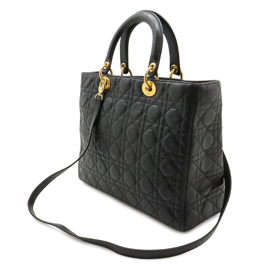 Christian Dior クリスチャン ディオール レディディオール ラージ カナージュ ハンドバッグ 2WAY ショルダーバッグ レザー ブラック | Christian Dior | 01