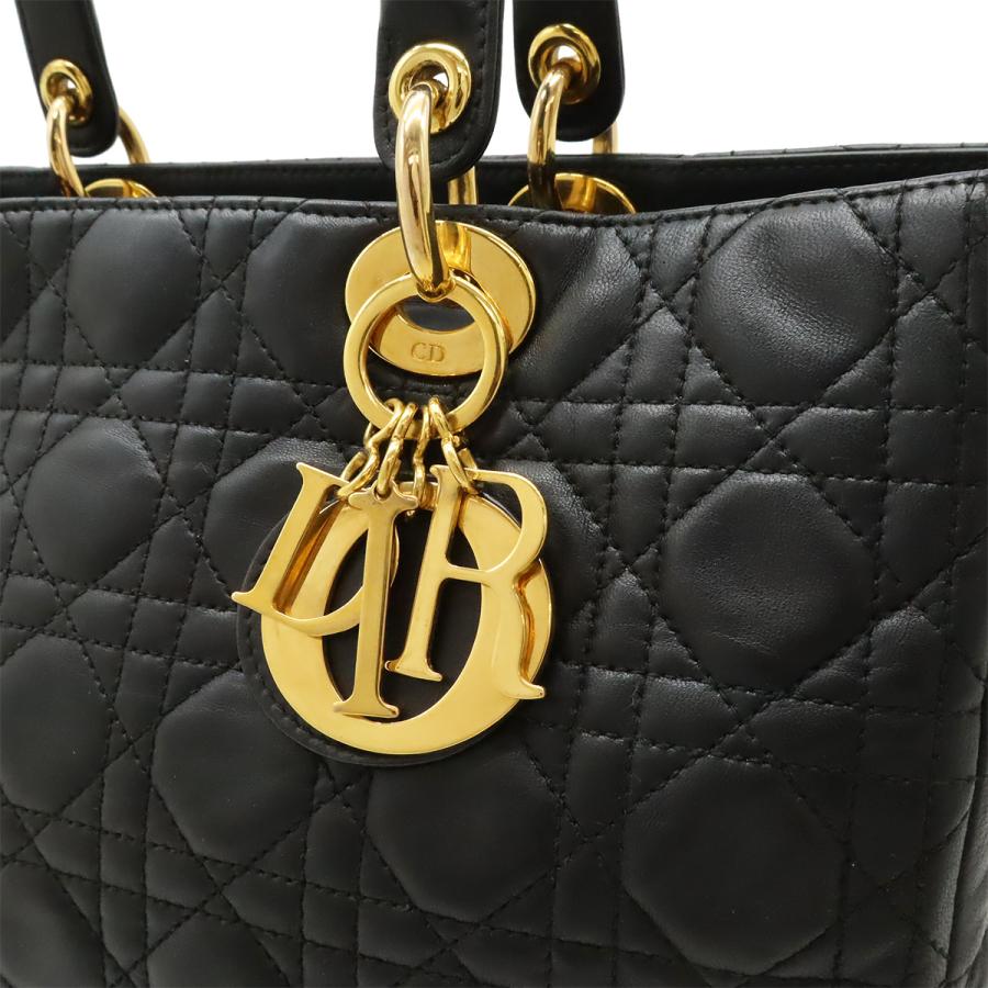 Christian Dior クリスチャン ディオール レディディオール ラージ カナージュ ハンドバッグ 2WAY ショルダーバッグ レザー ブラック | Christian Dior | 07