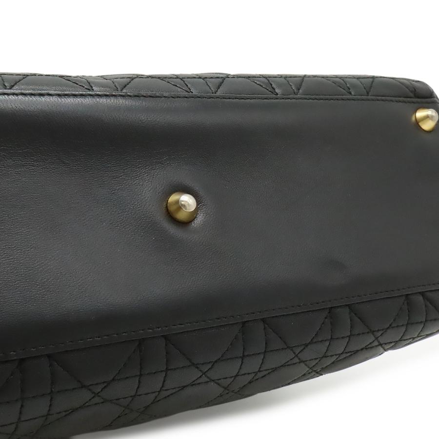 Christian Dior クリスチャン ディオール レディディオール ラージ カナージュ ハンドバッグ 2WAY ショルダーバッグ レザー ブラック | Christian Dior | 08