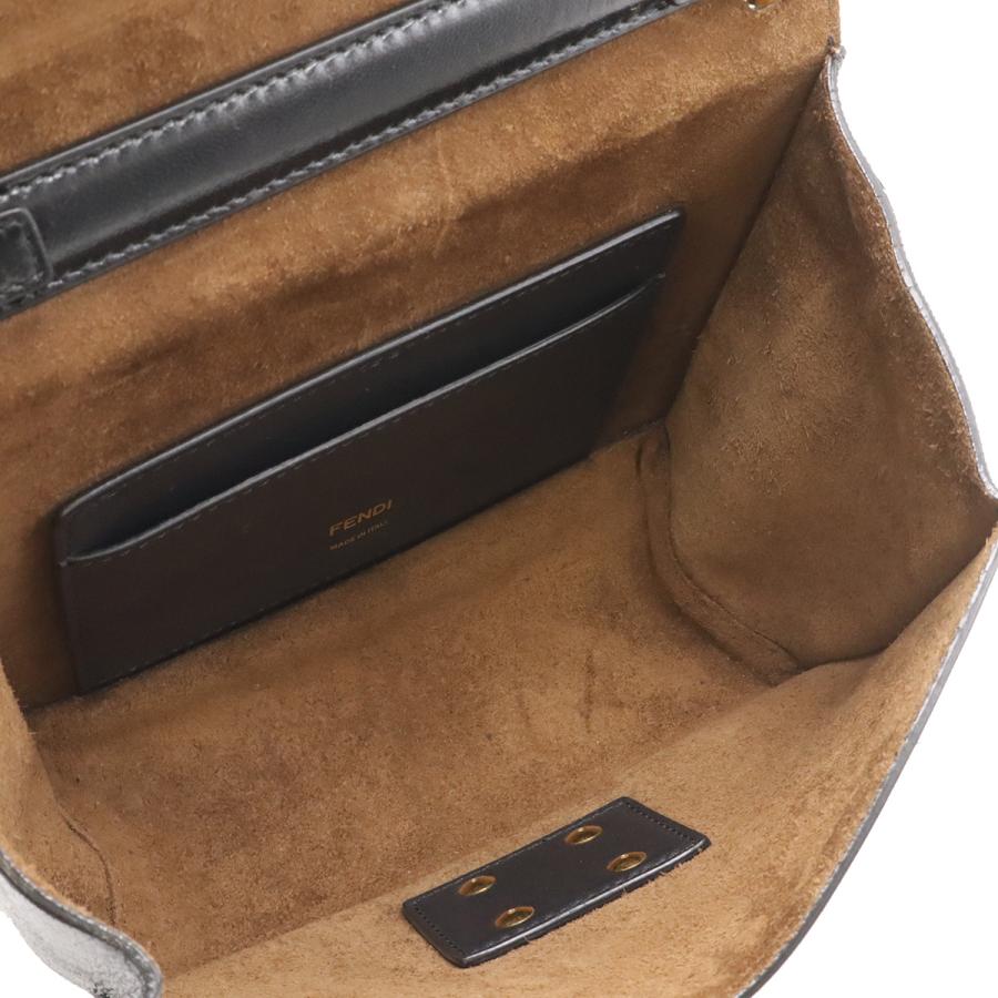 FENDI フェンディ キャンユー チェーンショルダー ショルダーバッグ ポシェット レザー ブラック 黒 ゴールド金具 8BT312 | FENDI | 05