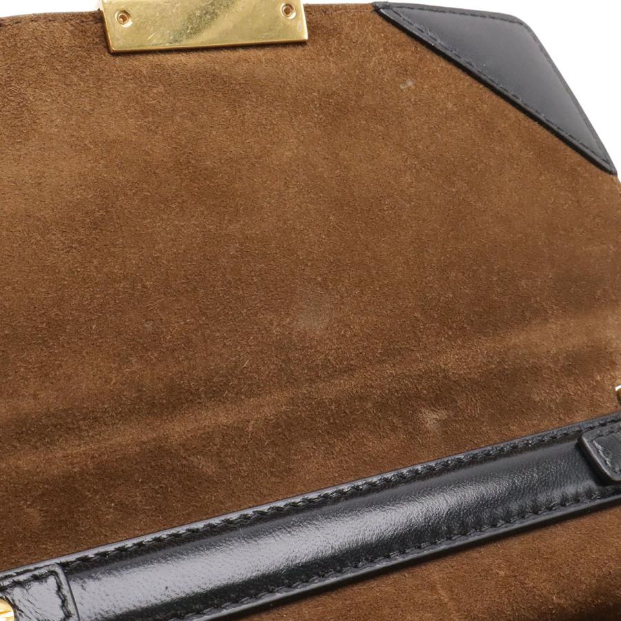FENDI フェンディ キャンユー チェーンショルダー ショルダーバッグ ポシェット レザー ブラック 黒 ゴールド金具 8BT312 | FENDI | 07