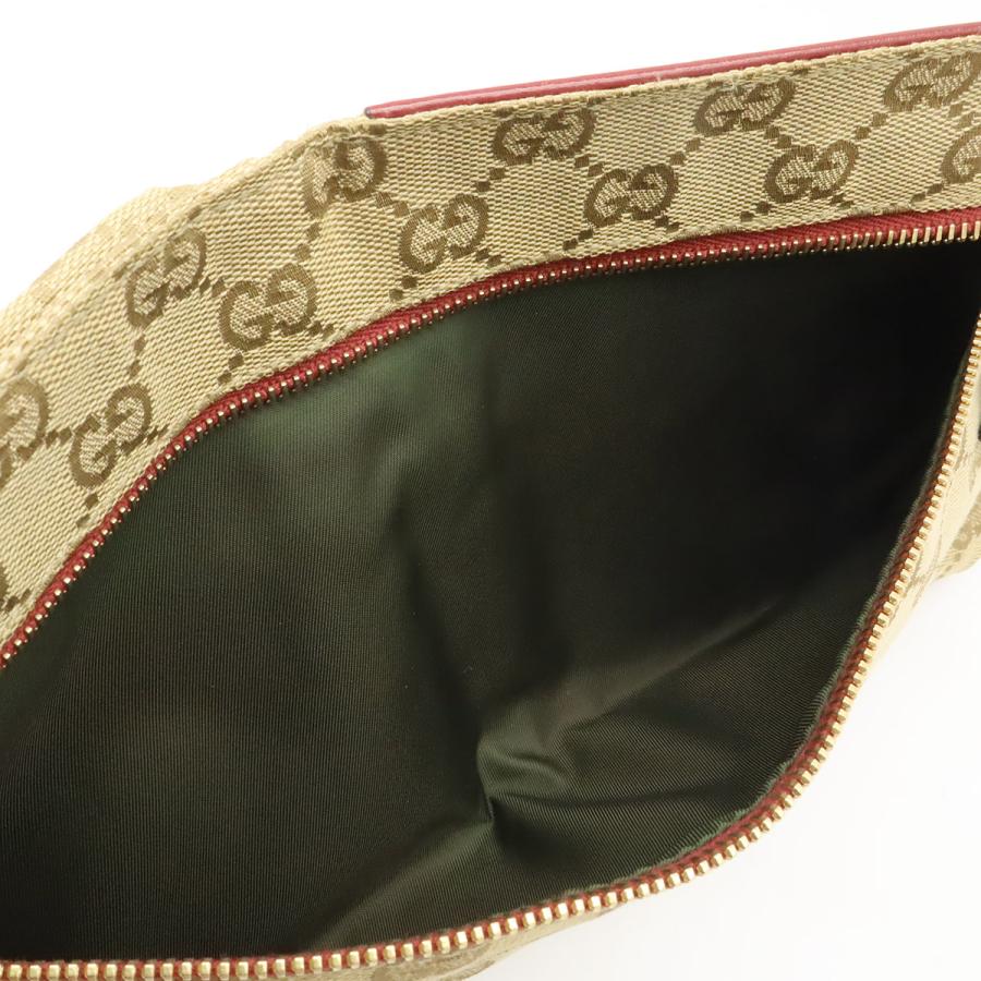 GUCCI グッチ GGキャンバス シェリーライン ボディバッグ ウエストポーチ ヒップバッグ レザー ベージュ ピンクレッド系 ゴールド金具 | GUCCI | 04