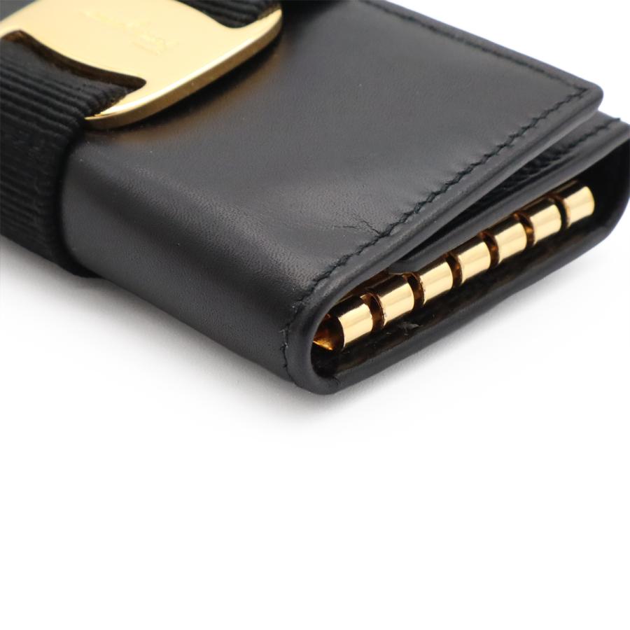 Salvatore Ferragamo サルヴァトーレ フェラガモ ヴァラ リボン 6連キーケース レザー ブラック 黒 ゴールド金具 22-3056 |  | 02