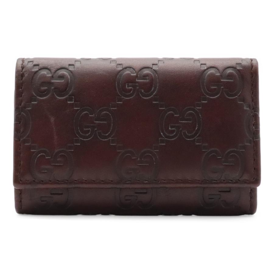 GUCCI グッチ グッチシマ GG柄 6連キーケース レザー ダークブラウン ゴールド金具 138093 | GUCCI