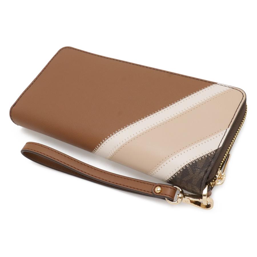 MICHAEL KORS マイケル コース JET SET TRAVEL トラベルコンチネンタル ラージ MKシグネチャー ラウンドファスナー長財布 PVC ブラウン | MICHAEL KORS | 01