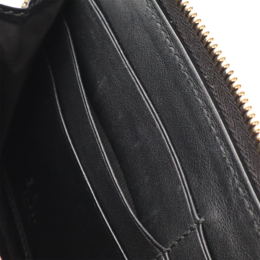 GUCCI グッチ マイクログッチシマ ラウンドファスナー 長財布 レザー ブラック 黒 ゴールド金具 アウトレット品 449391 | GUCCI | 05