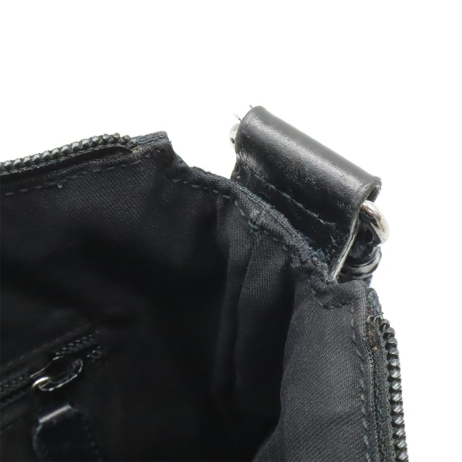 GUCCI グッチ GGキャンバス ショルダーバッグ メッセンジャーバッグ 斜め掛け パンチング レザー ブラック 黒 シルバー金具 145857 | GUCCI | 06