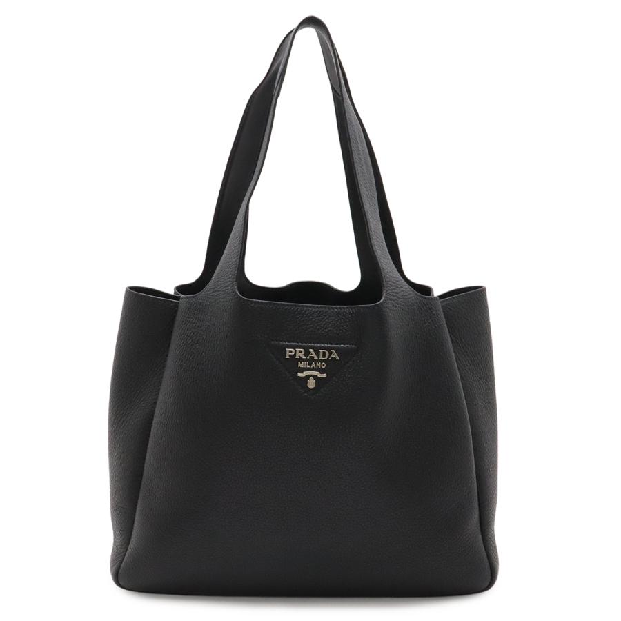 PRADA プラダ トートバッグ ショルダーバッグ ヴィッテロダイノソフトレザー NERO 黒 ブラック シルバー金具 国内ブティック購入品 | PRADA