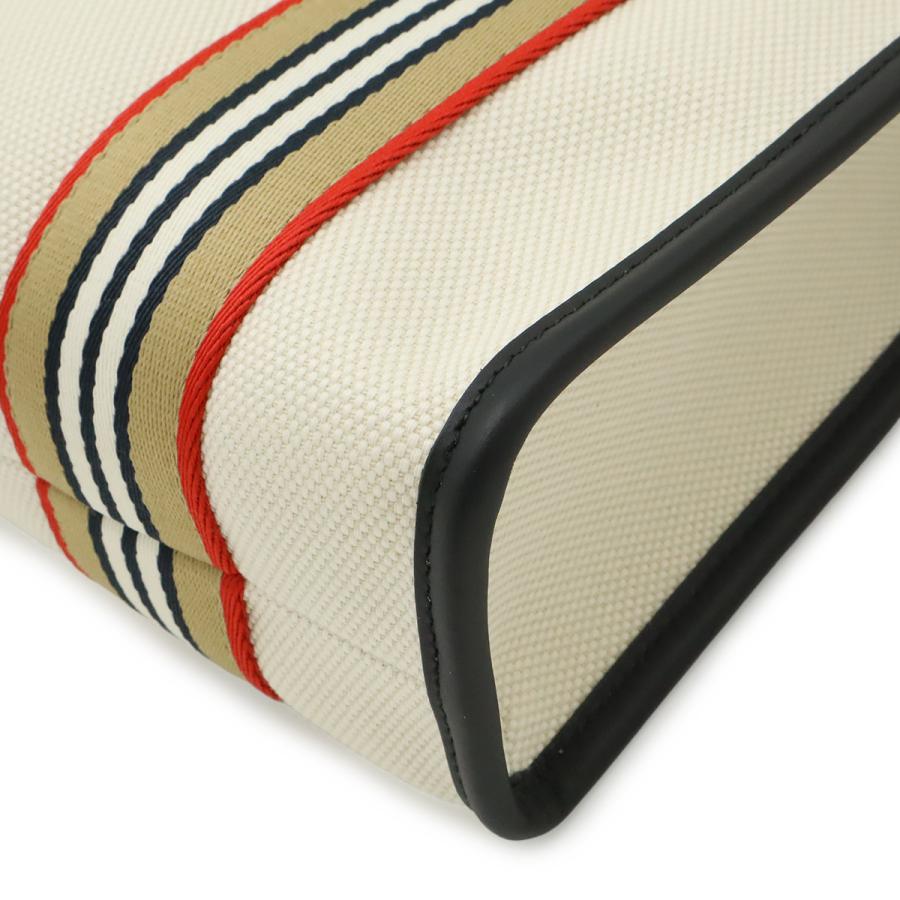 BURBERRY バーバリー スモール アイコンストライプトリム キャンバストート トートバッグ 2WAY ショルダーバッグ ナチュラルベージュ | BURBERRY | 02