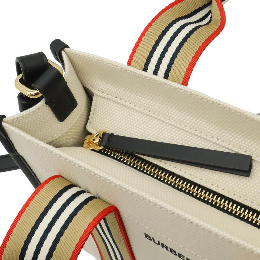 BURBERRY バーバリー スモール アイコンストライプトリム キャンバストート トートバッグ 2WAY ショルダーバッグ ナチュラルベージュ | BURBERRY | 06