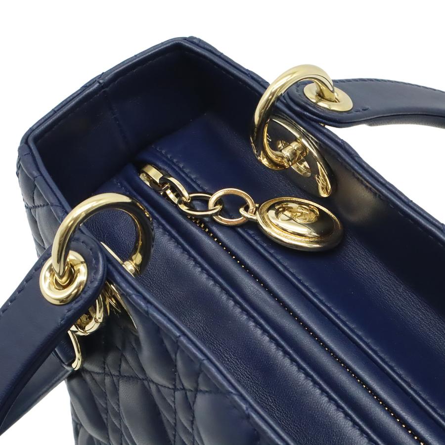Christian Dior クリスチャン ディオール レディディオール カナージュ ハンドバッグ 2WAY ショルダーバッグ レザー ネイビー 紺 | Christian Dior | 04