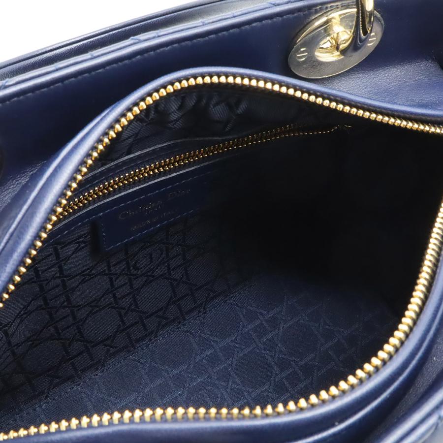 Christian Dior クリスチャン ディオール レディディオール カナージュ ハンドバッグ 2WAY ショルダーバッグ レザー ネイビー 紺 | Christian Dior | 05