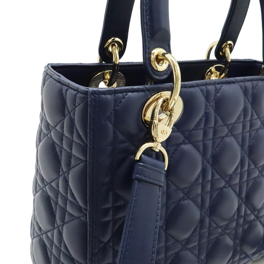 Christian Dior クリスチャン ディオール レディディオール カナージュ ハンドバッグ 2WAY ショルダーバッグ レザー ネイビー 紺 | Christian Dior | 06