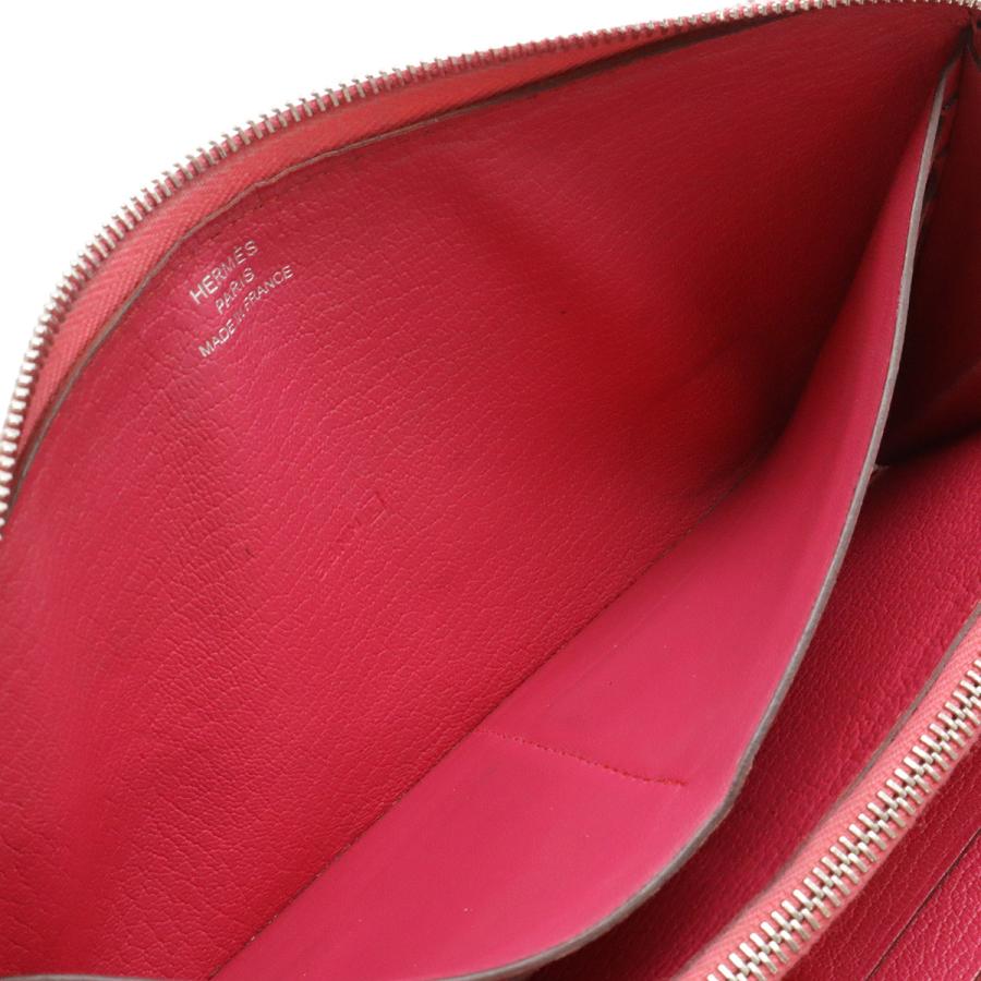 HERMES エルメス アザップロング オールレザー ラウンドファスナー 長財布 シェーブル レザー フューシャ ピンク シルバー金具 □B刻印 | HERMES | 06