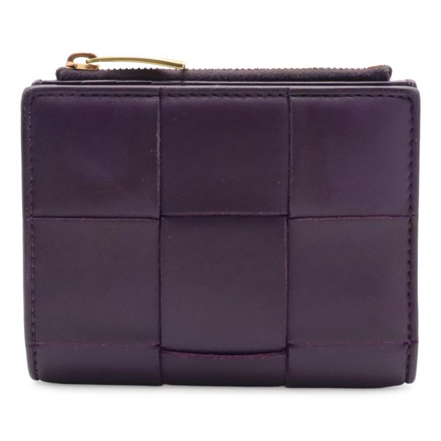 BOTTEGA VENETA ボッテガ ヴェネタ ボッテガベネタ カセット マキシイントレチャート 2つ折財布 二つ折り財布 レザー パープル 紫 651381 | BOTTEGA VENETA