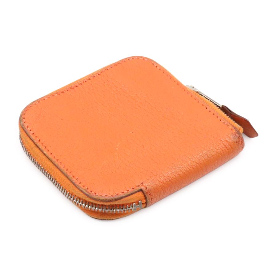 HERMES エルメス アザップコンパクト ミニ コインケース 小銭入れ コインパース ラウンドファスナー シェブルミゾル レザー オレンジ | HERMES | 01