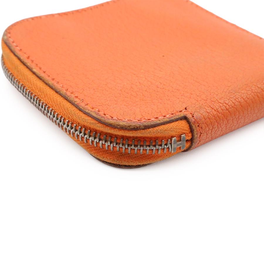 HERMES エルメス アザップコンパクト ミニ コインケース 小銭入れ コインパース ラウンドファスナー シェブルミゾル レザー オレンジ | HERMES | 02