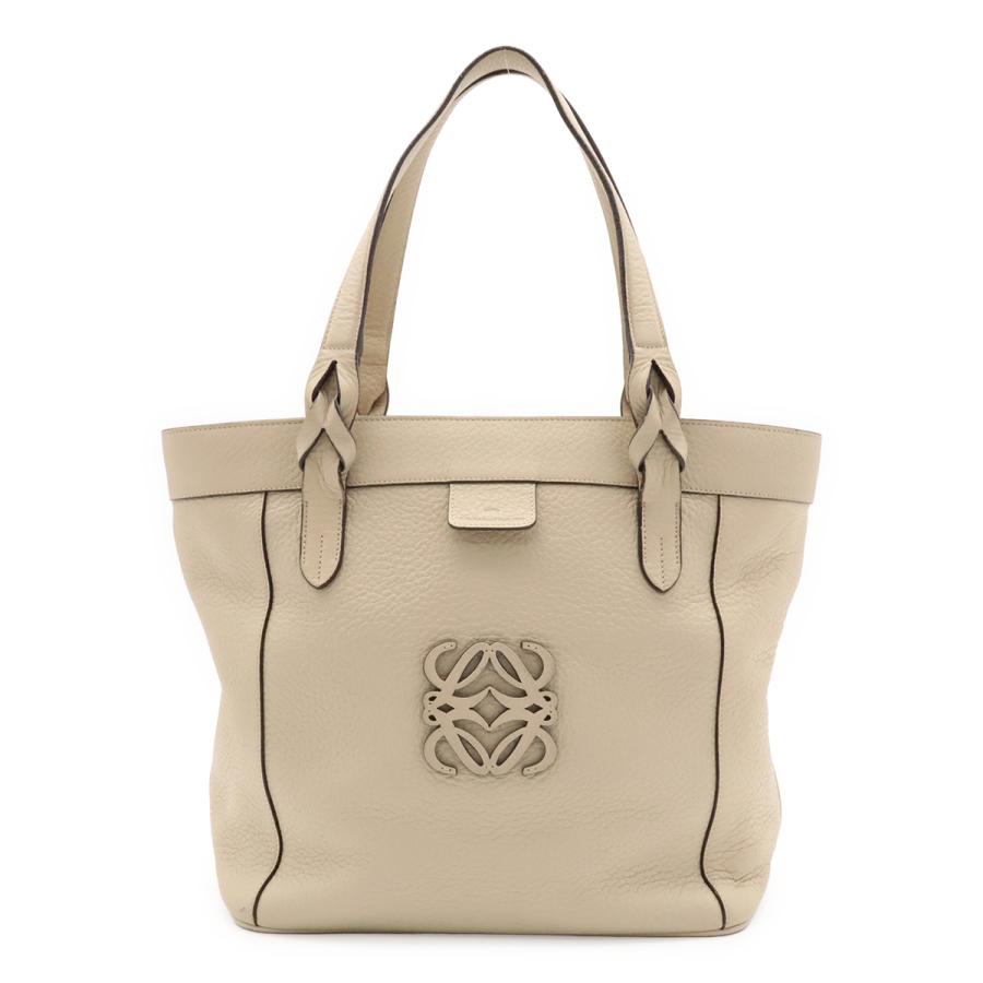 LOEWE ロエベ アナグラム アマソナ フスタ ハンドバッグ トートバッグ レザー ライトベージュ シルバー金具 316.27.G46 | LOEWE