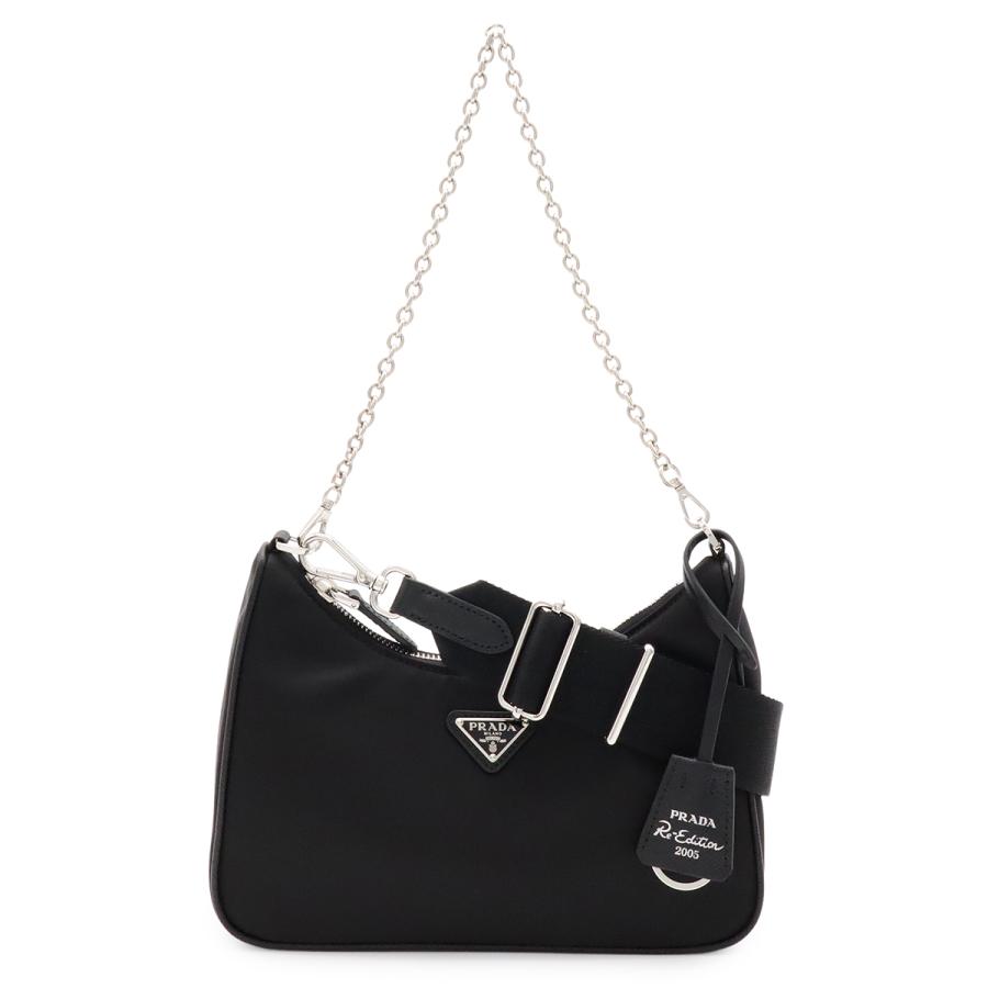 PRADA トライアングルロゴ Re-Edition 2005 リエディション チェーンバッグ 2WAY ショルダーバッグ ナイロン NERO 黒 ブラック | PRADA