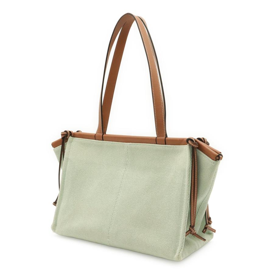 LOEWE ロエベ クッショントート ミディアム アナグラム トートバッグ ショルダーバッグ 肩掛け キャンバス レザー ライトグリーン | LOEWE | 01