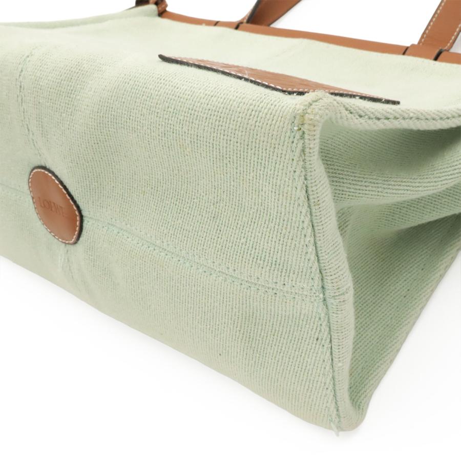 LOEWE ロエベ クッショントート ミディアム アナグラム トートバッグ ショルダーバッグ 肩掛け キャンバス レザー ライトグリーン | LOEWE | 02