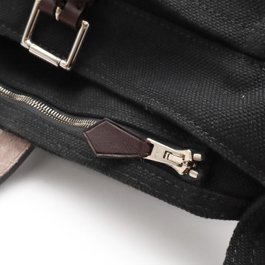 HERMES エルメス マルワリPM ショルダーバッグ ワンショルダー 肩掛け キャンバス レザー ブラック 黒 ダークブラウン 茶 □M刻印 | HERMES | 06