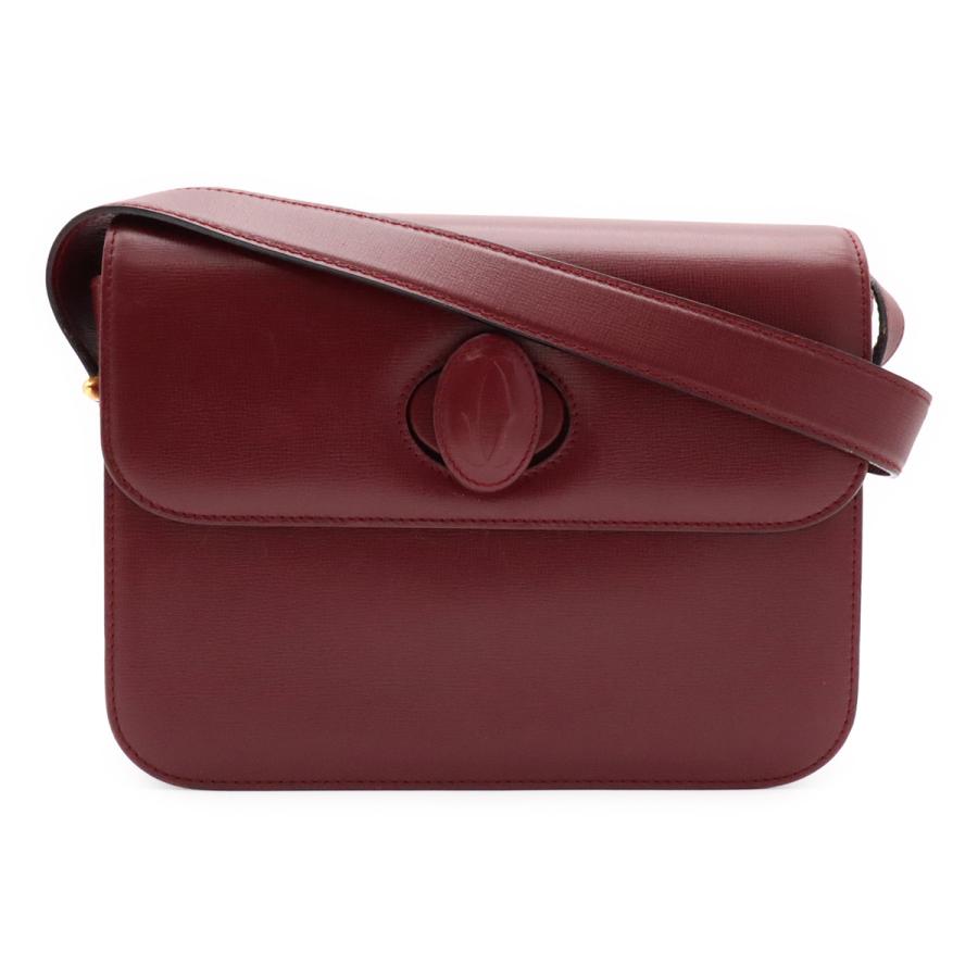 Cartier カルティエ マストライン マスト ドゥ カルティエ ショルダーバッグ ワンショルダー セミショルダー レザー ボルドー 赤 | Cartier