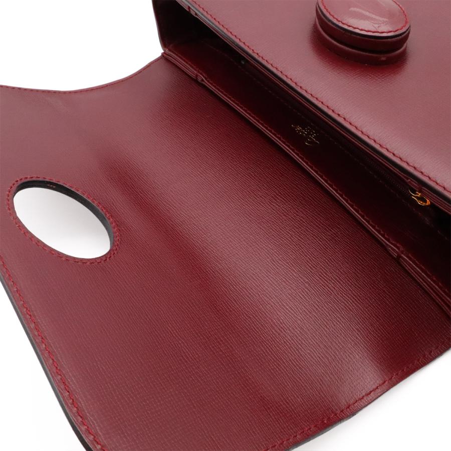 Cartier カルティエ マストライン マスト ドゥ カルティエ ショルダーバッグ ワンショルダー セミショルダー レザー ボルドー 赤 | Cartier | 08