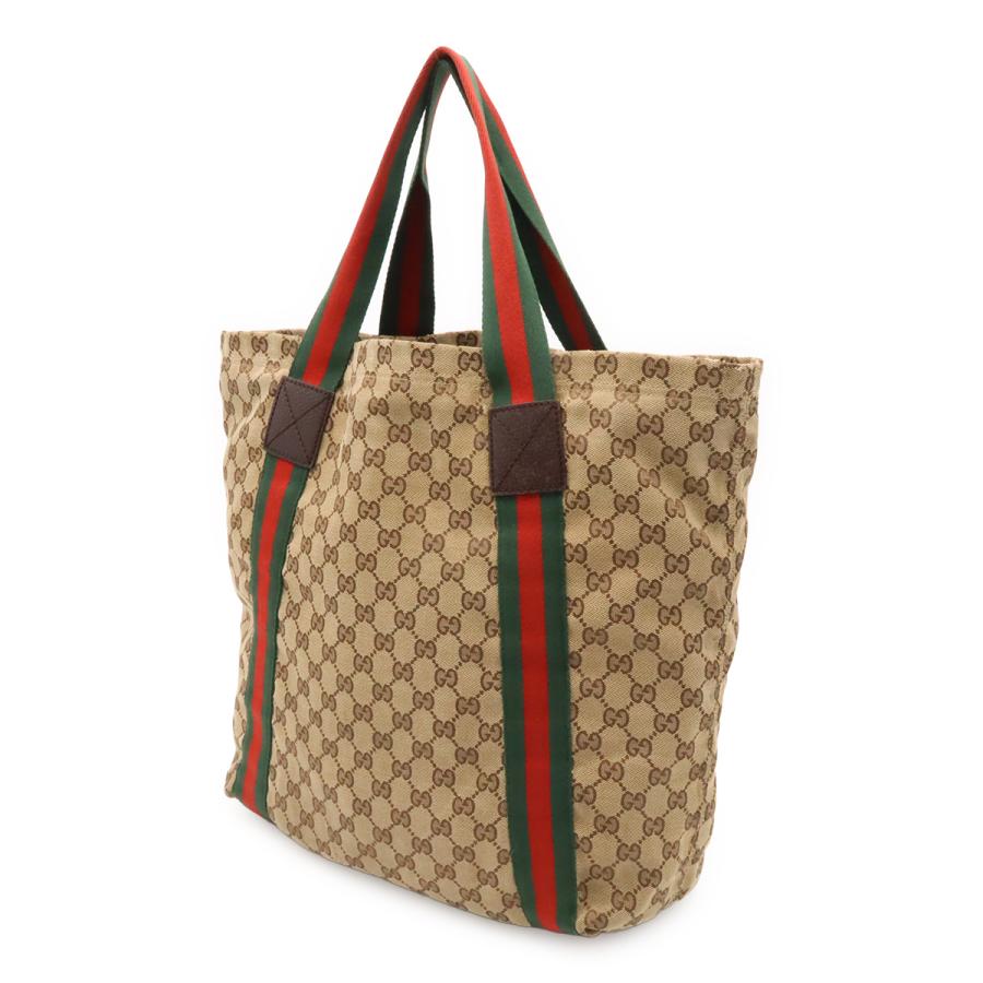 GUCCI グッチ GGキャンバス シェリーライン トートバッグ ショルダーバッグ ショルダートート レザー カーキベージュ グリーン レッド | GUCCI | 01