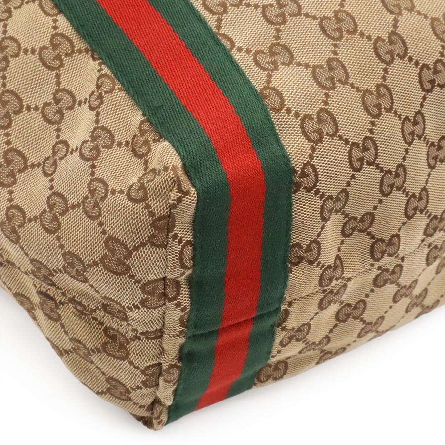 GUCCI グッチ GGキャンバス シェリーライン トートバッグ ショルダーバッグ ショルダートート レザー カーキベージュ グリーン レッド | GUCCI | 02