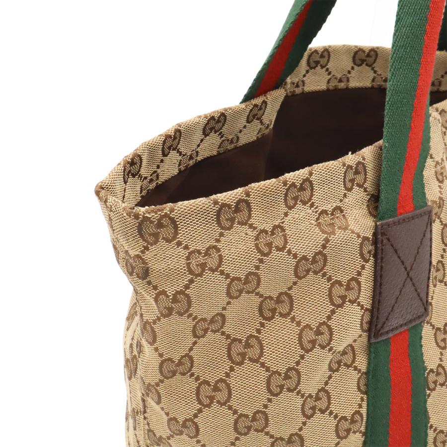 GUCCI グッチ GGキャンバス シェリーライン トートバッグ ショルダーバッグ ショルダートート レザー カーキベージュ グリーン レッド | GUCCI | 05