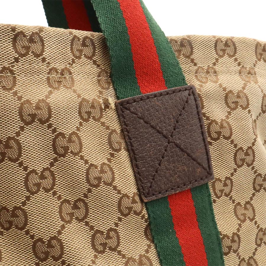 GUCCI グッチ GGキャンバス シェリーライン トートバッグ ショルダーバッグ ショルダートート レザー カーキベージュ グリーン レッド | GUCCI | 06