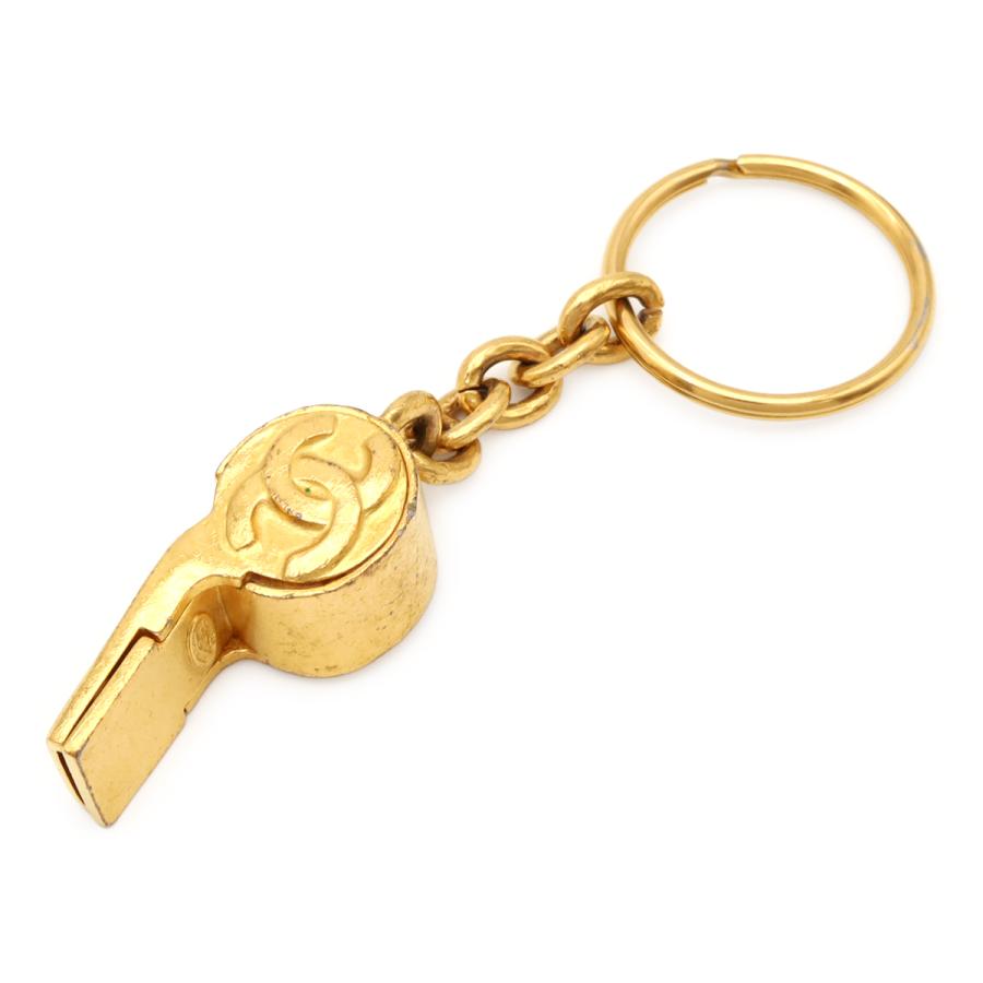 CHANEL シャネル ホイッスル 笛 ココマーク CCマーク ヴィンテージ キーリング キーホルダー バッグチャーム GP ゴールド 96P | CHANEL | 01