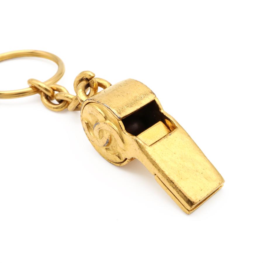 CHANEL シャネル ホイッスル 笛 ココマーク CCマーク ヴィンテージ キーリング キーホルダー バッグチャーム GP ゴールド 96P | CHANEL | 02