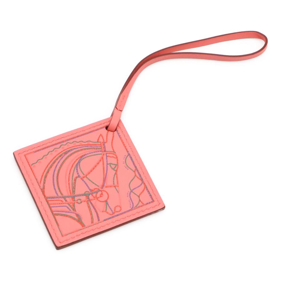 HERMES エルメス カレ ナノ ローブ デュ ソワール バッグチャーム ヴォースイフト レザー ローズエテ ピンク | HERMES | 01