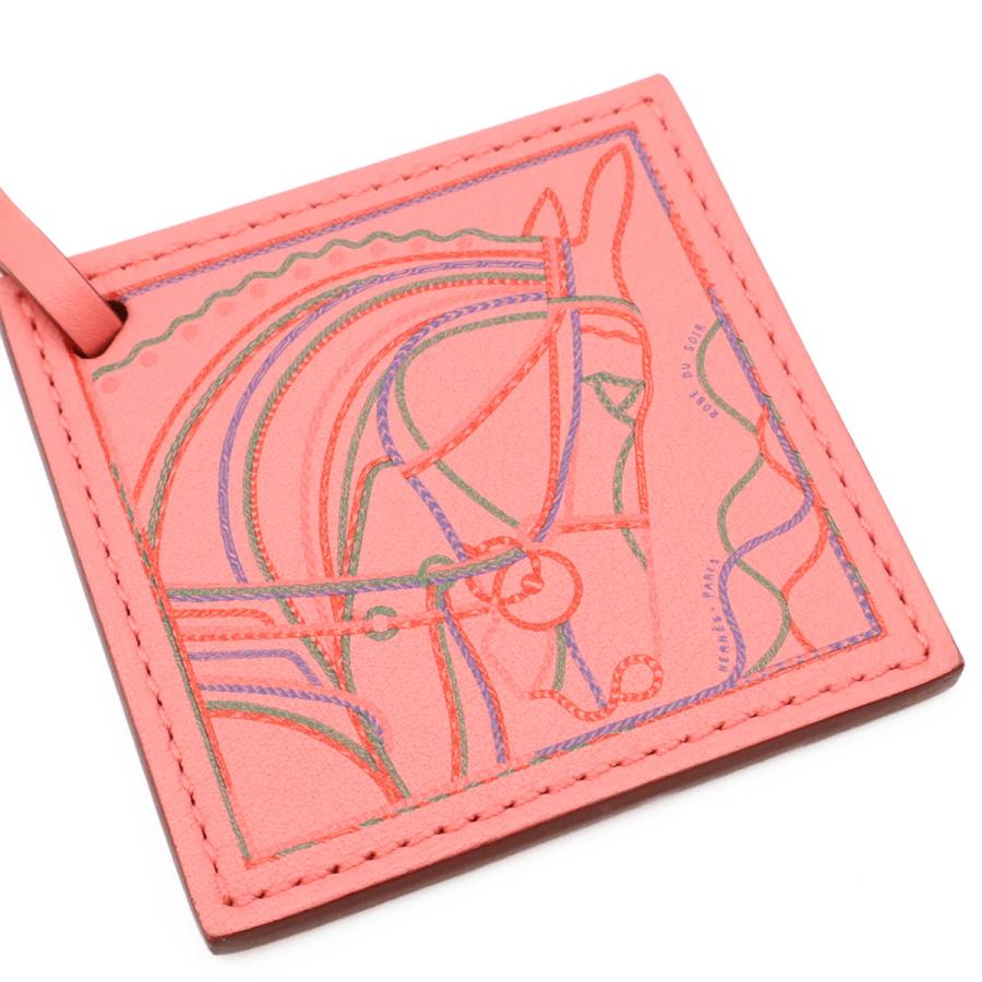 HERMES エルメス カレ ナノ ローブ デュ ソワール バッグチャーム ヴォースイフト レザー ローズエテ ピンク | HERMES | 02