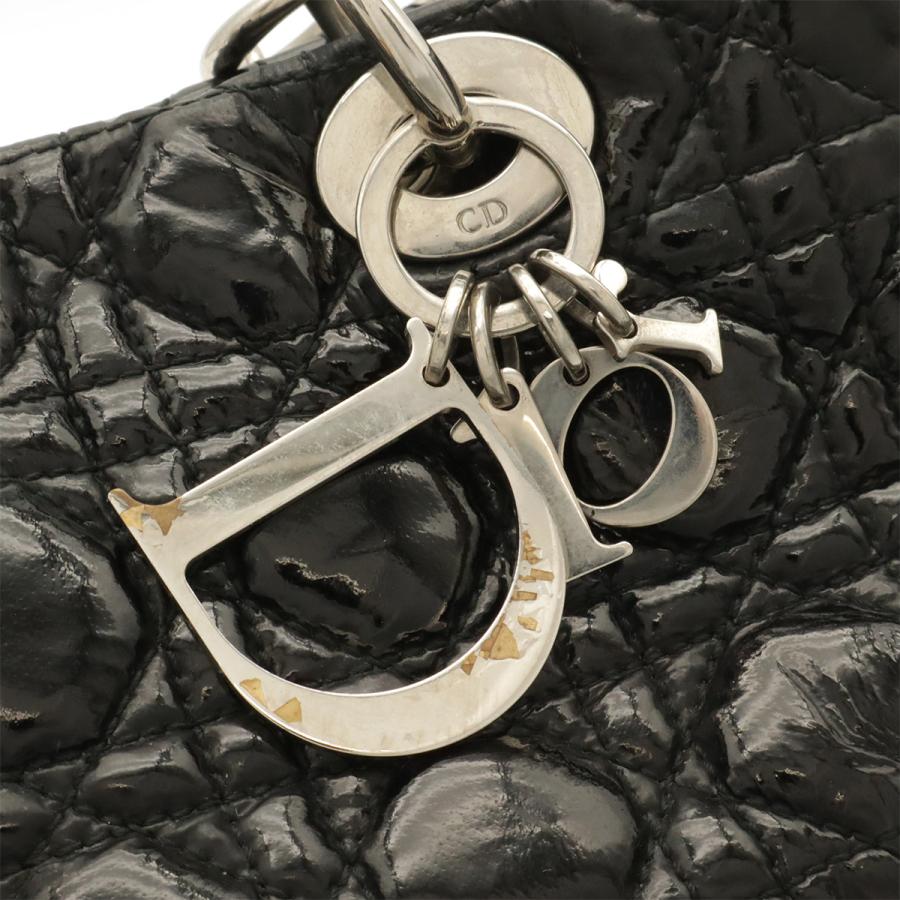 Christian Dior クリスチャン ディオール レディディオール カナージュ トートバッグ ハンドバッグ エナメル ブラック シルバー金具 | Christian Dior | 03