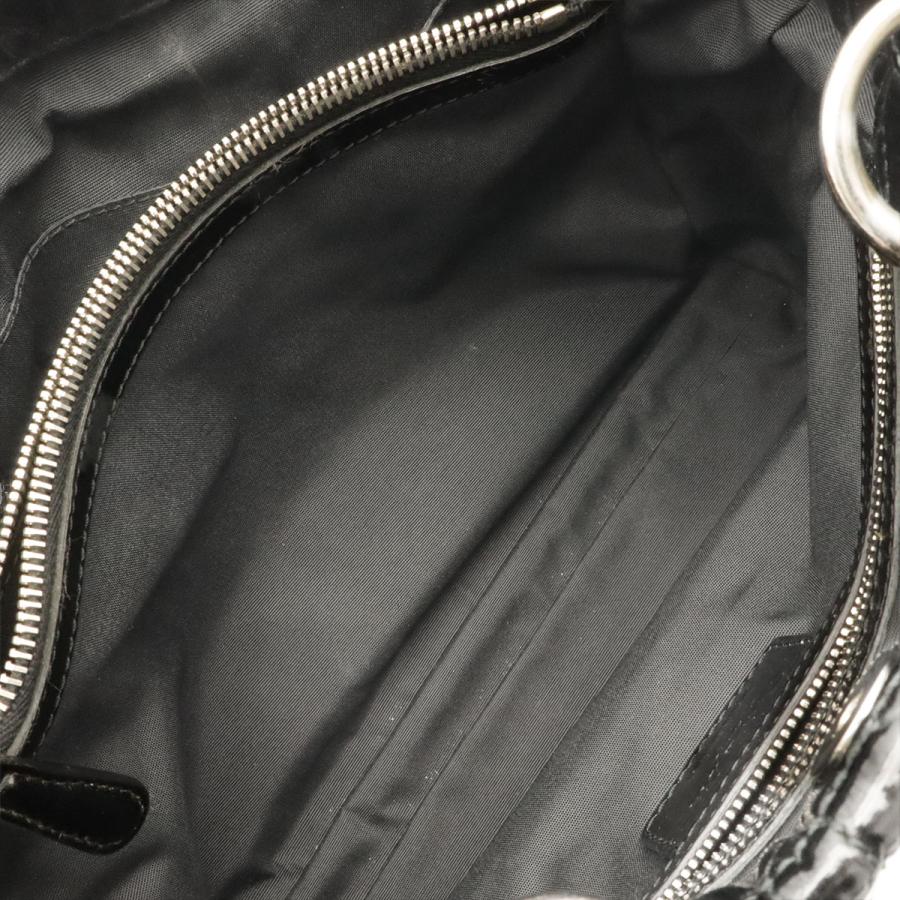 Christian Dior クリスチャン ディオール レディディオール カナージュ トートバッグ ハンドバッグ エナメル ブラック シルバー金具 | Christian Dior | 06