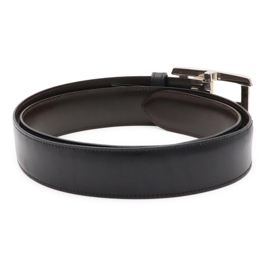 Cartier カルティエ タンクアメリカン リバーシブル ベルト レザー ブラック 黒 ダークブラウン 茶 シルバー金具 実寸約#81 L5000058 | Cartier | 01