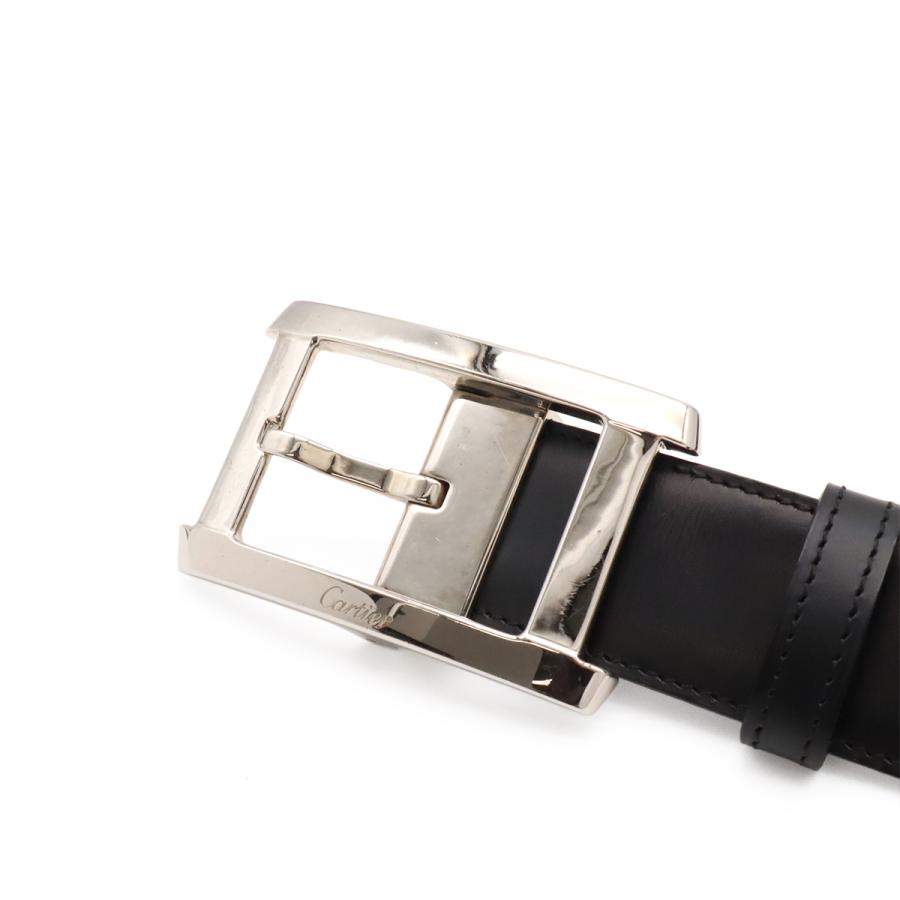 Cartier カルティエ タンクアメリカン リバーシブル ベルト レザー ブラック 黒 ダークブラウン 茶 シルバー金具 実寸約#81 L5000058 | Cartier | 02