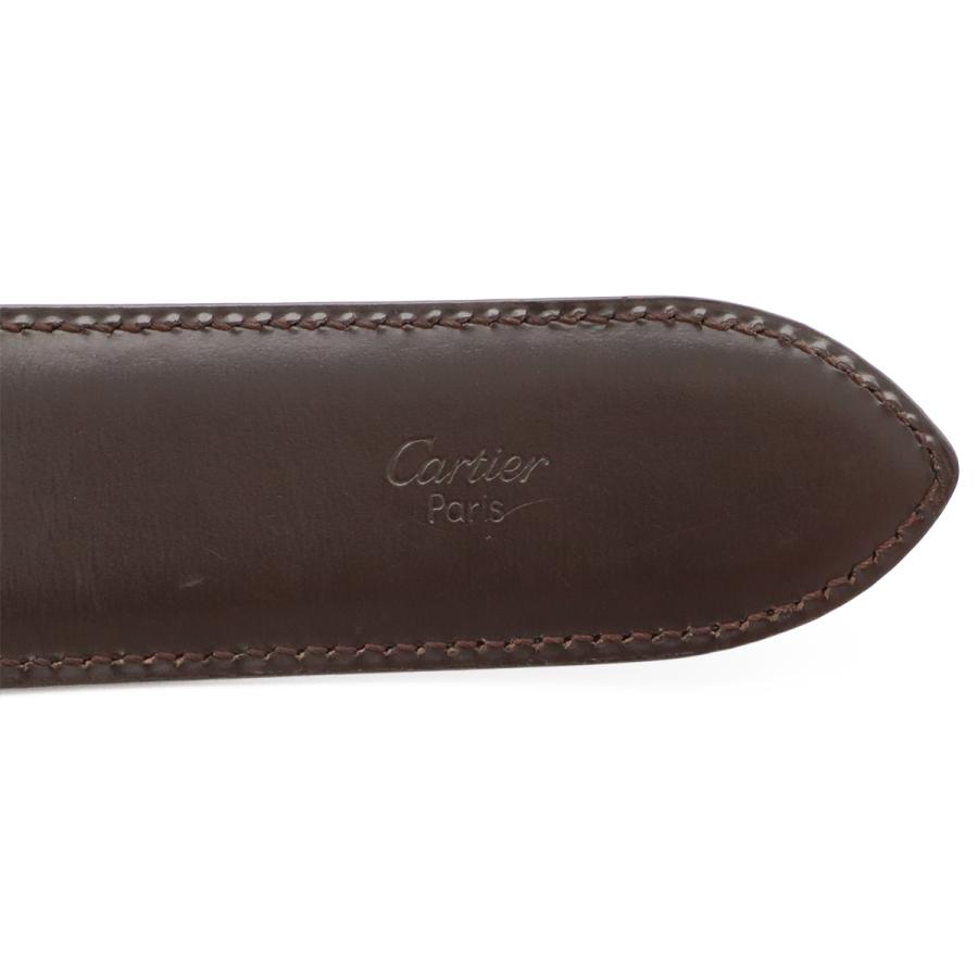 Cartier カルティエ タンクアメリカン リバーシブル ベルト レザー ブラック 黒 ダークブラウン 茶 シルバー金具 実寸約#81 L5000058 | Cartier | 08