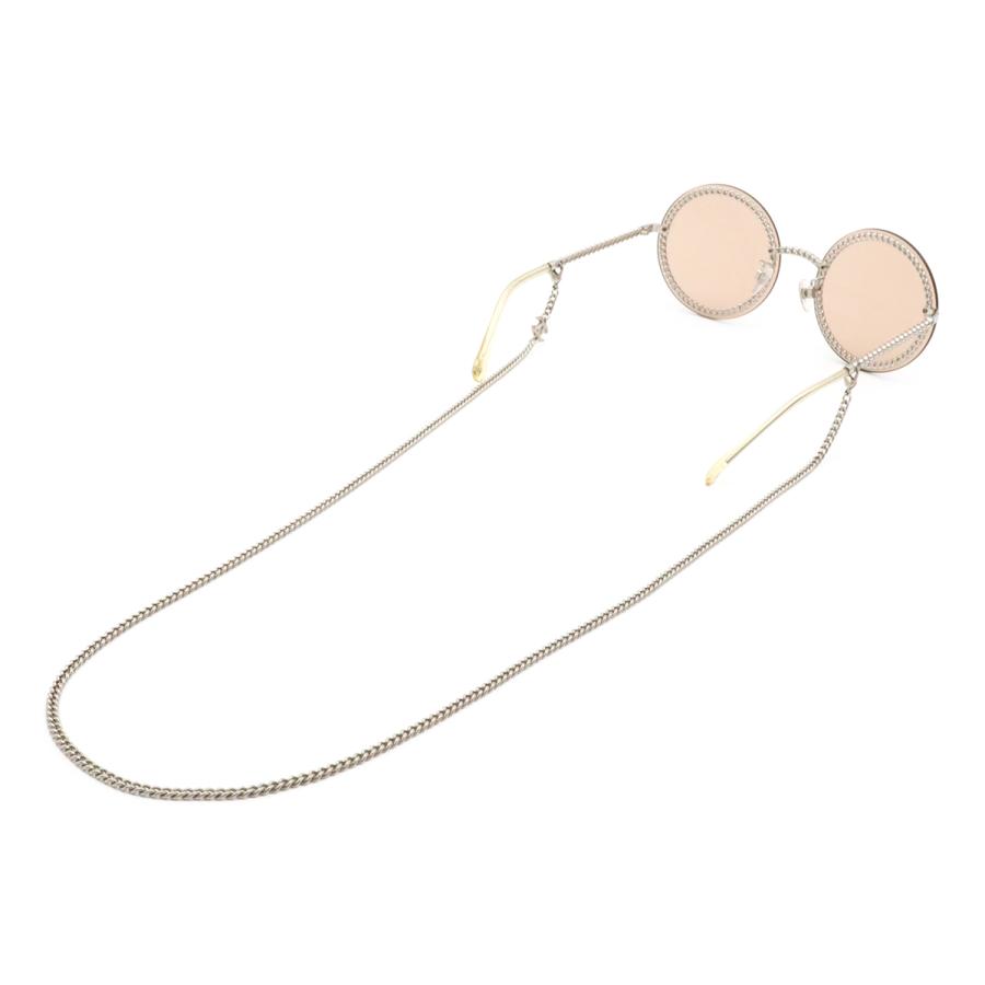 CHANEL シャネル グラスチェーン サングラス ラウンドシェイプ アイウェア 丸型 ブラウン シルバー金具 58□18 135 4245 | CHANEL | 01