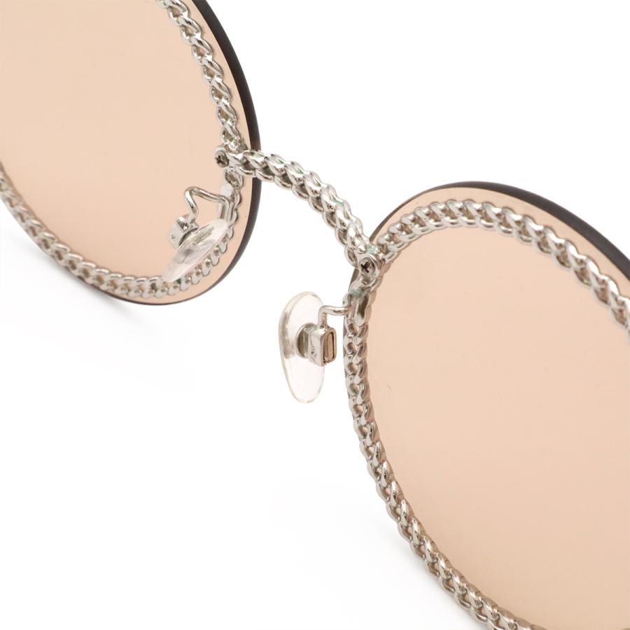 CHANEL シャネル グラスチェーン サングラス ラウンドシェイプ アイウェア 丸型 ブラウン シルバー金具 58□18 135 4245 | CHANEL | 05